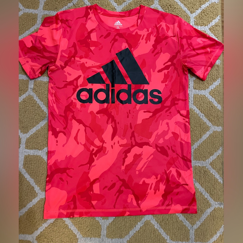 Adidas dri fit tee, coral/pink mix